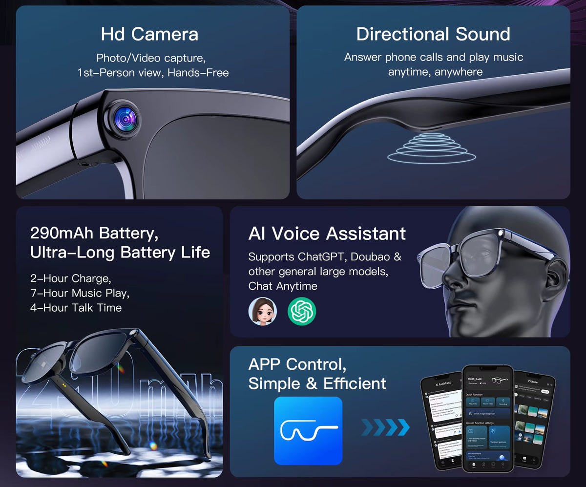 NexaLens AI Smart Glasses with Camera, Live Translation & Bluetooth Calls