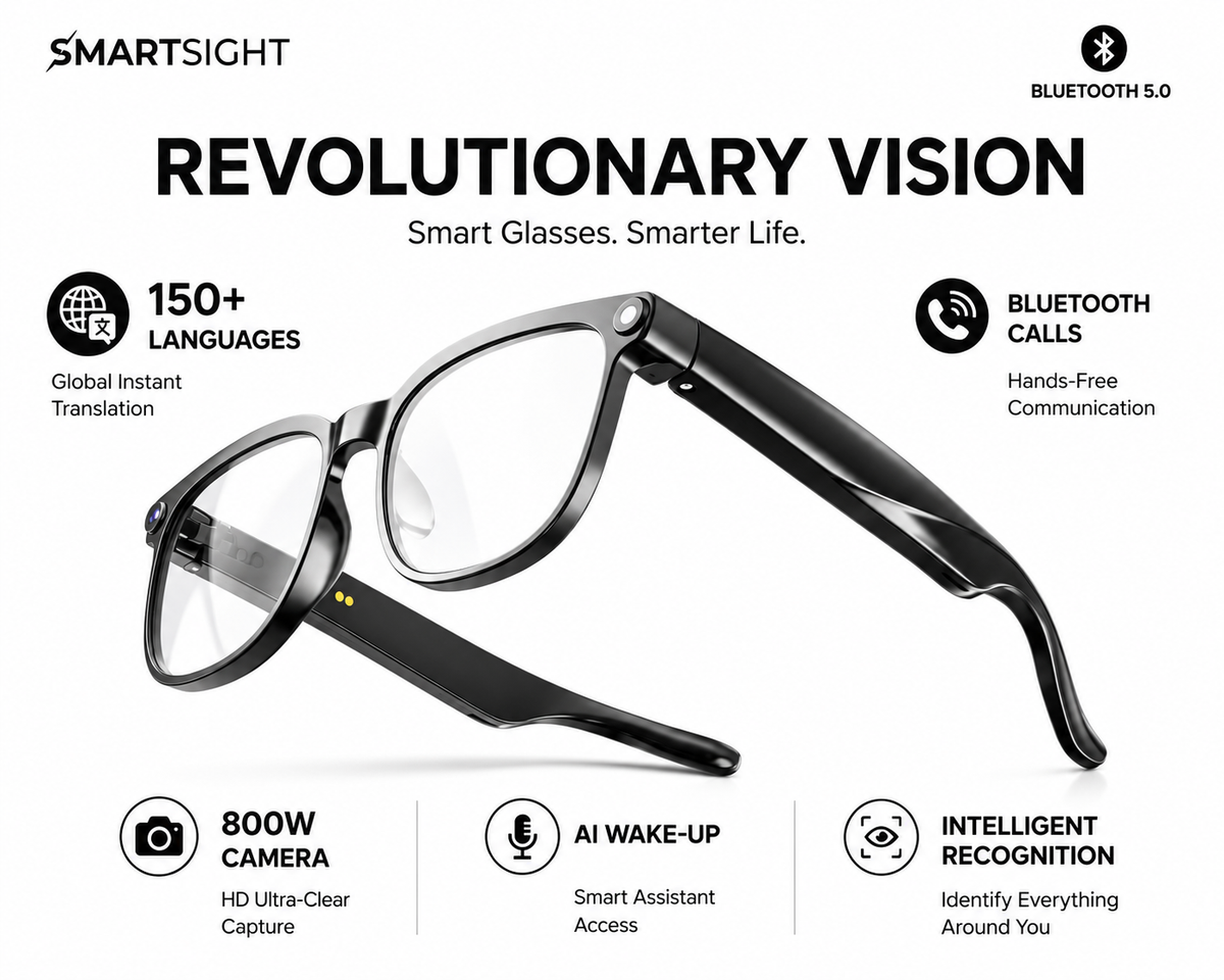 NexaLens AI Smart Glasses with Camera, Live Translation & Bluetooth Calls