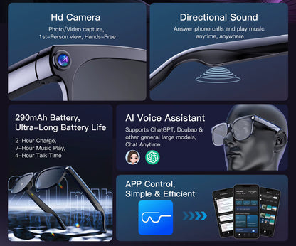 NexaLens AI Smart Glasses with Camera, Live Translation & Bluetooth Calls