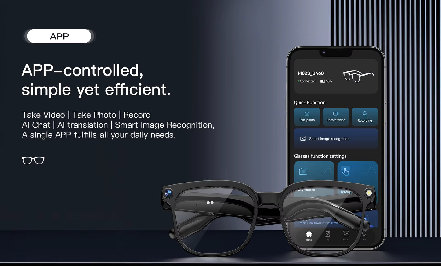 NexaLens AI Smart Glasses with Camera, Live Translation & Bluetooth Calls