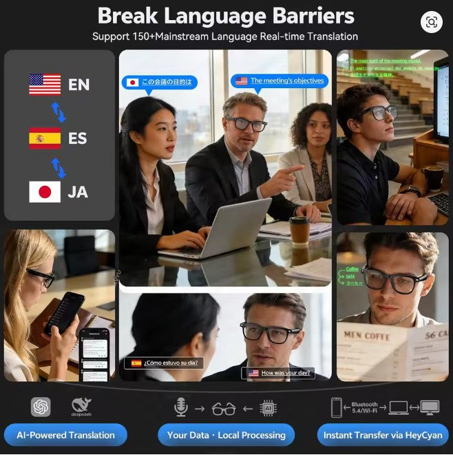 NexaLens AI Smart Glasses with Camera, Live Translation & Bluetooth Calls