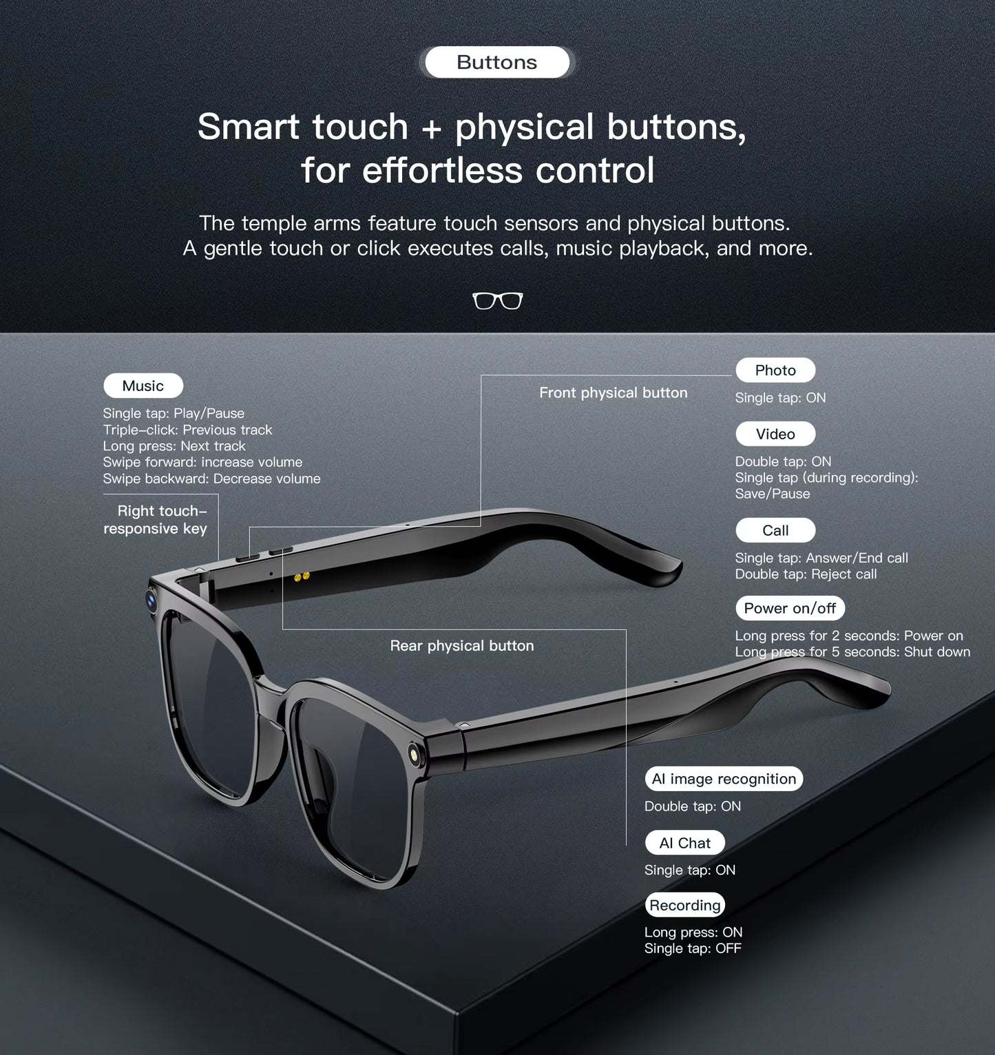 NexaLens AI Smart Glasses with Camera, Live Translation & Bluetooth Calls